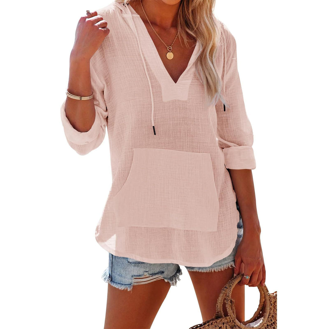 Amara - Cotton-Linen Blend Hooded Sweatshirt