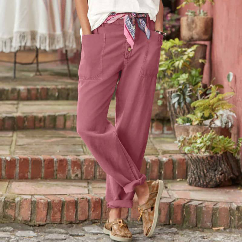 Thea - Chic Cotton Trousers
