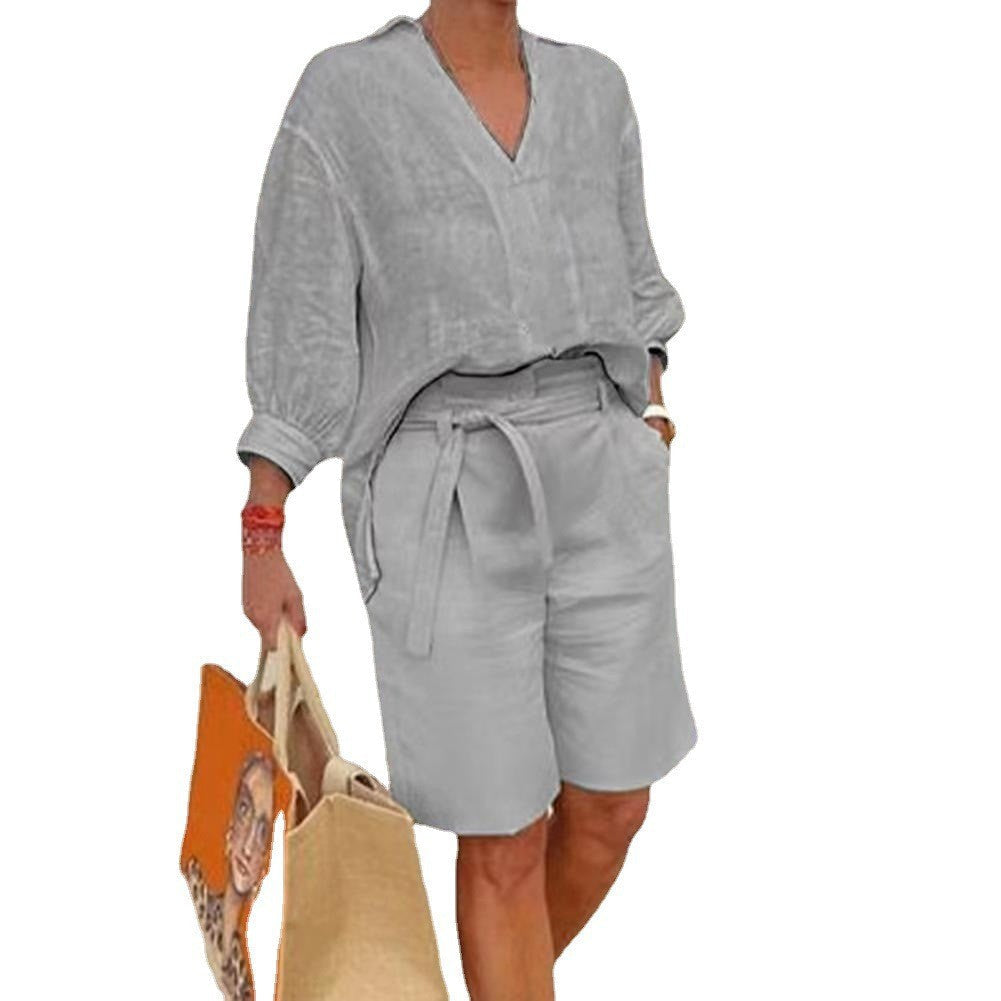 Edina –  Relaxed Two-Piece Set in Cotton-Linen