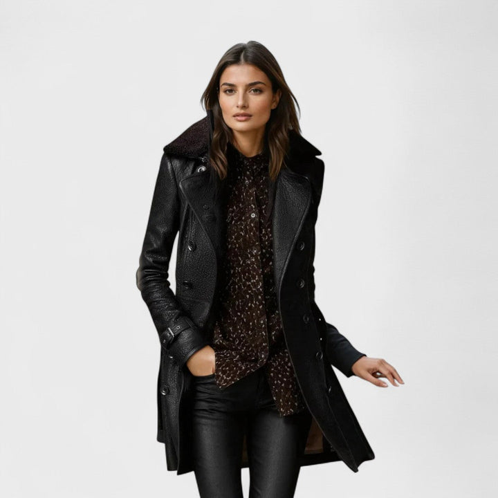Tessa – Elegant Leather Coat