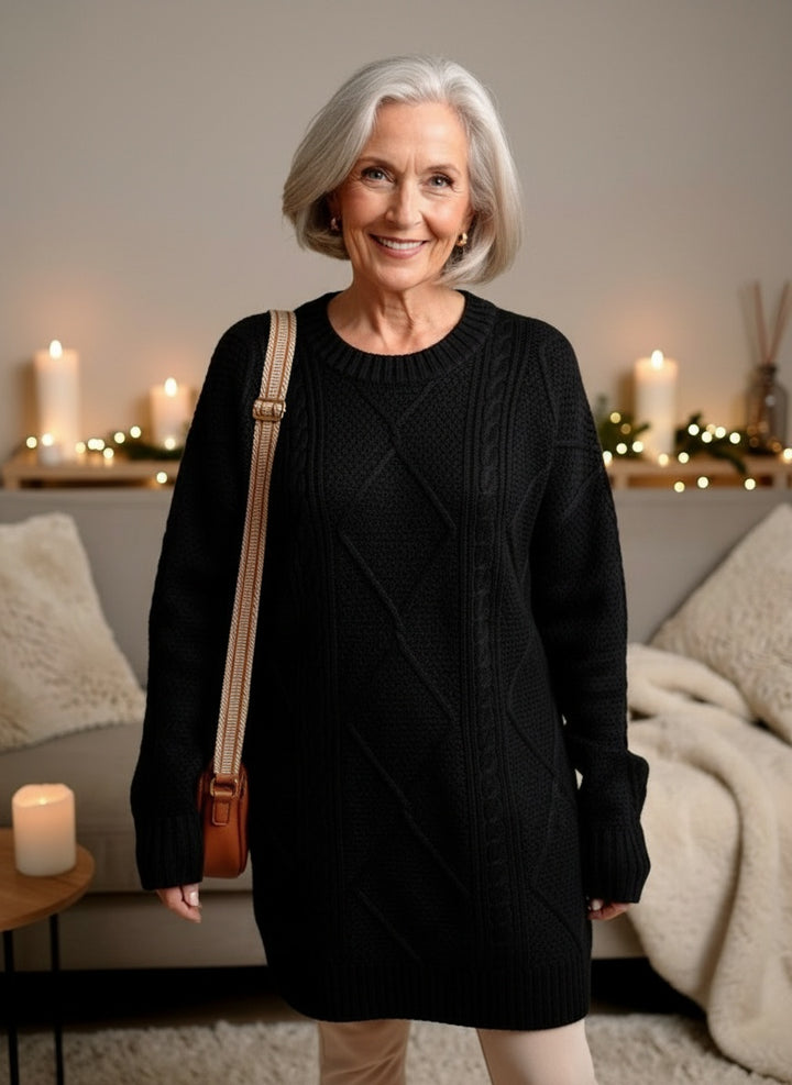 LEXI - Cozy Cable Knit Sweater Dress