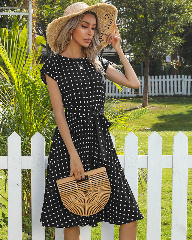 CIRELLE – Stylish Polka Dot Midi Dress