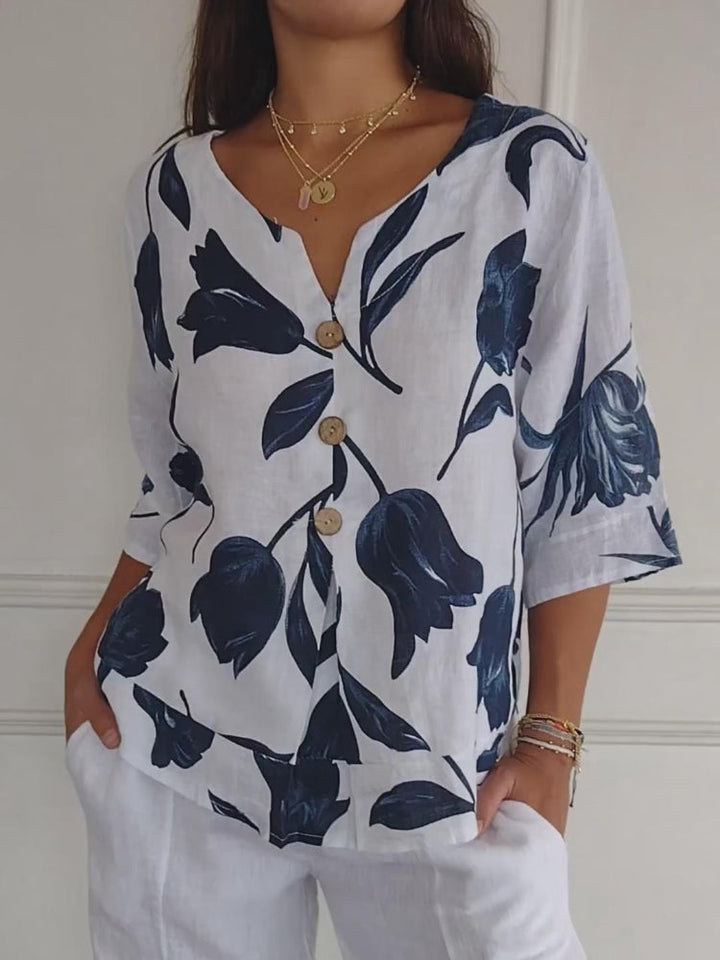 Kim – Stylish Blouse with Buttons