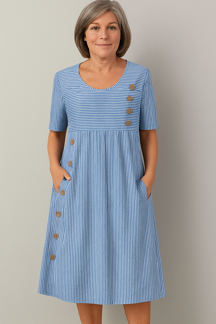 Olga – Elegant Dress with Button Details