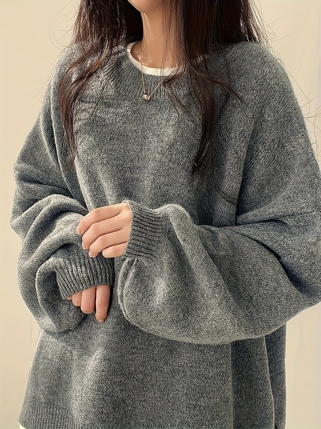 Enisa - Crew Neck Long Sleeve Sweater