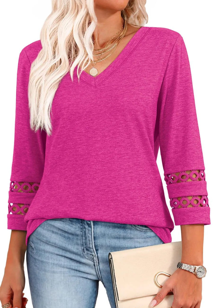 Ruth - Long Sleeve V-Neck Shirt