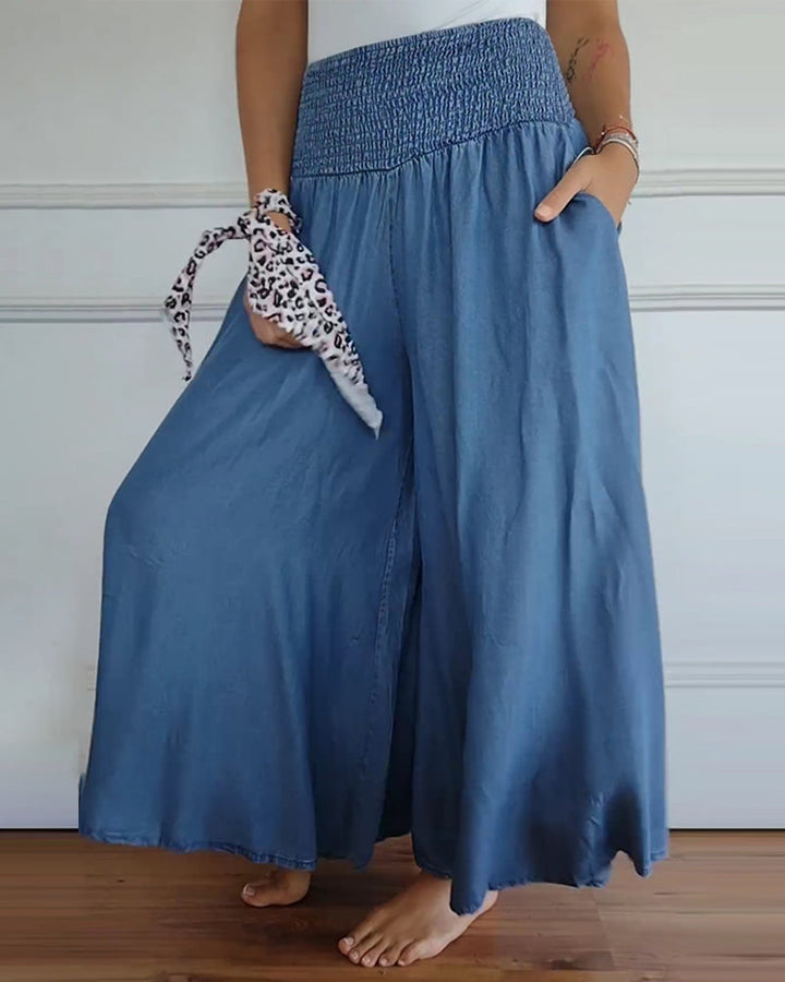 Helen - High Elastic Waist Wide Leg Trouser
