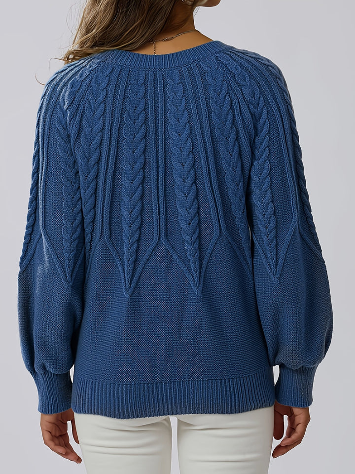 Harper – Cable Knit Crew Neck Sweater