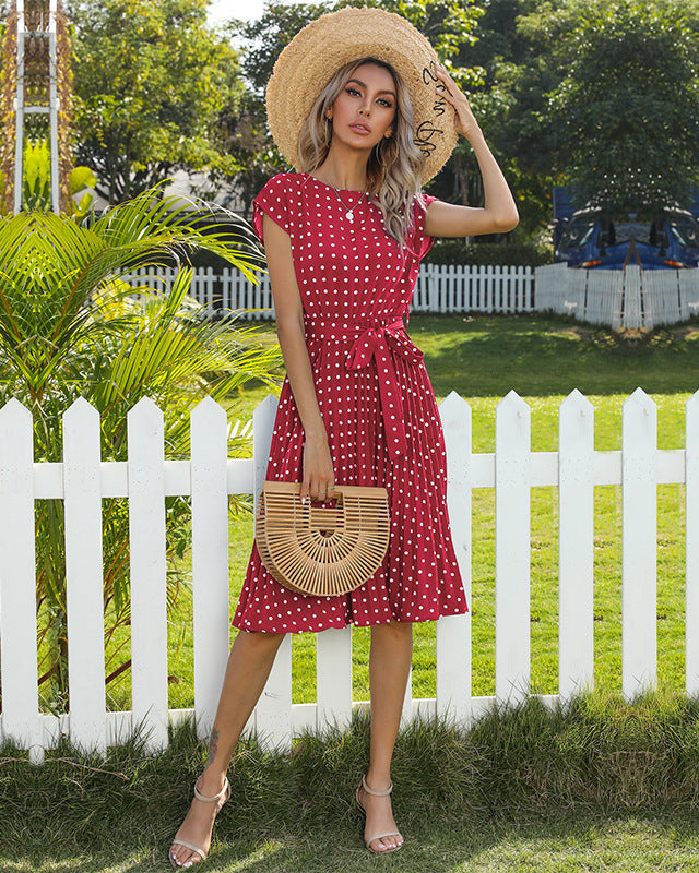 CIRELLE – Stylish Polka Dot Midi Dress