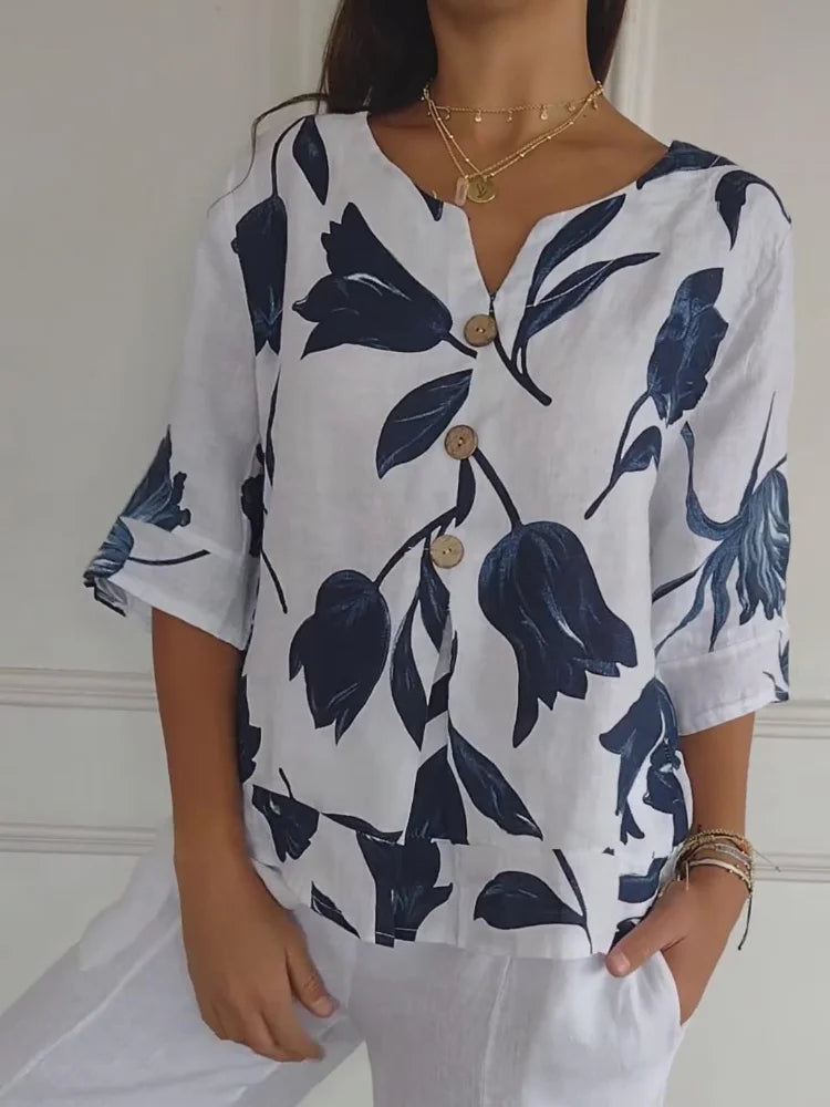 Kim – Stylish Blouse with Buttons