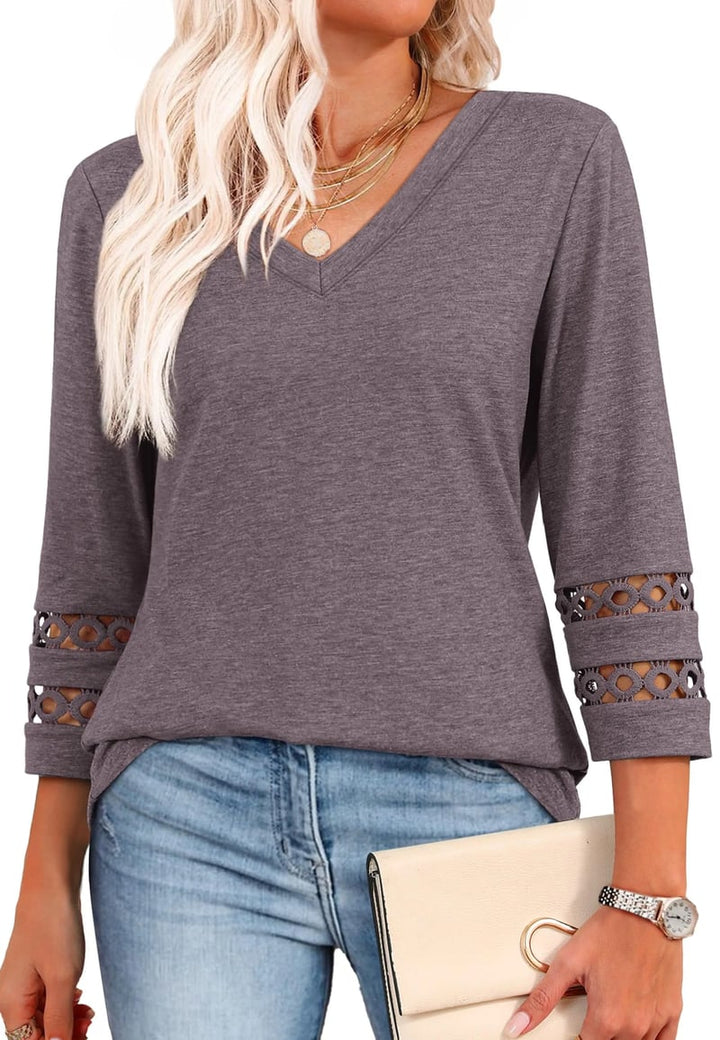Ruth - Long Sleeve V-Neck Shirt