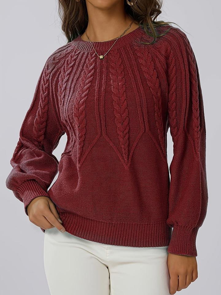 Harper – Cable Knit Crew Neck Sweater