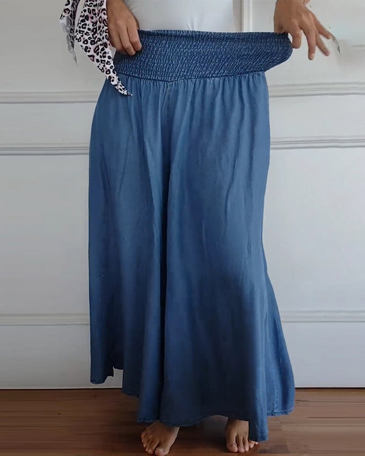 Helen - High Elastic Waist Wide Leg Trouser