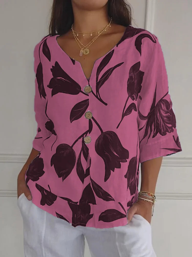 Kim – Stylish Blouse with Buttons