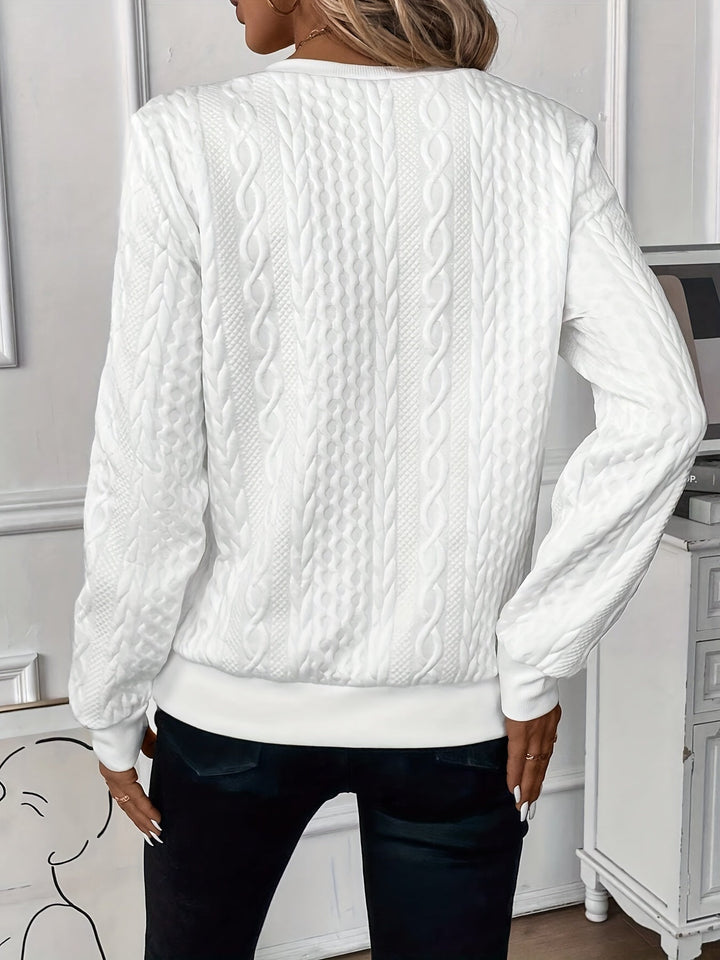 Elaine - Zip-Neck Cable Sweater