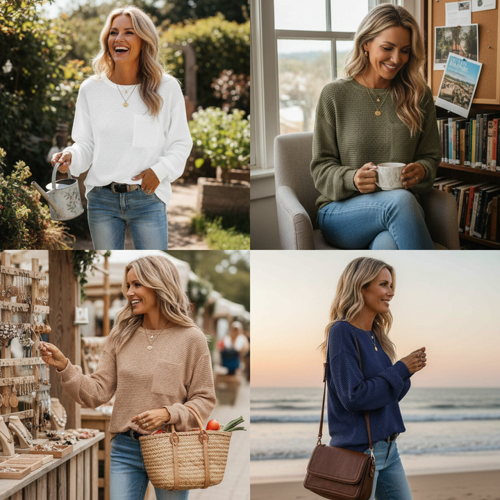 Liora - Cozy Oversized Long Sleeve Blouse