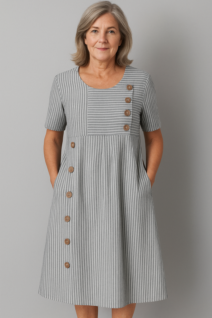 Olga – Elegant Dress with Button Details