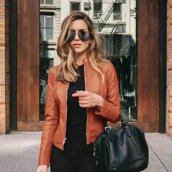 Sophia - Chic Leather Jacket