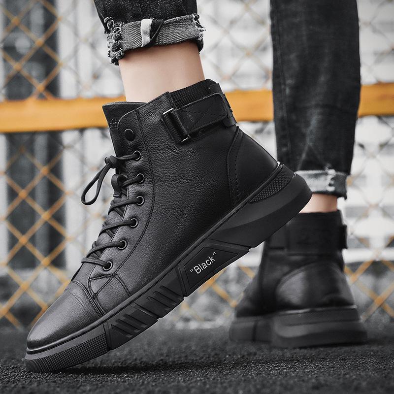 David | men's leather boots made of black leather