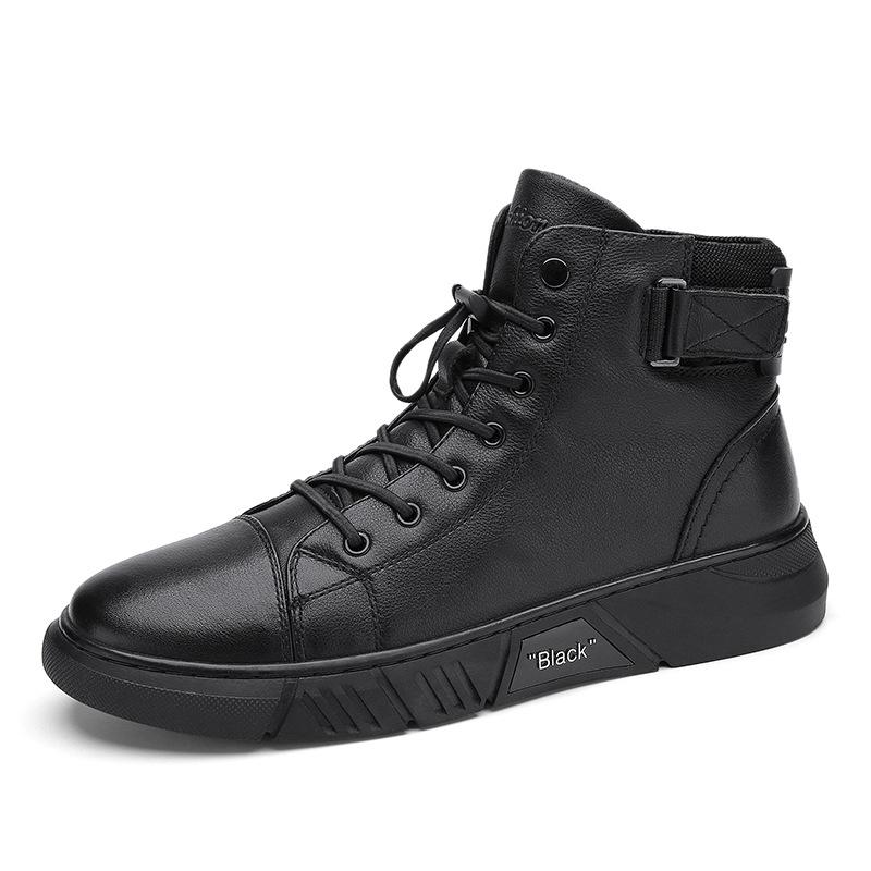 David | men's leather boots made of black leather