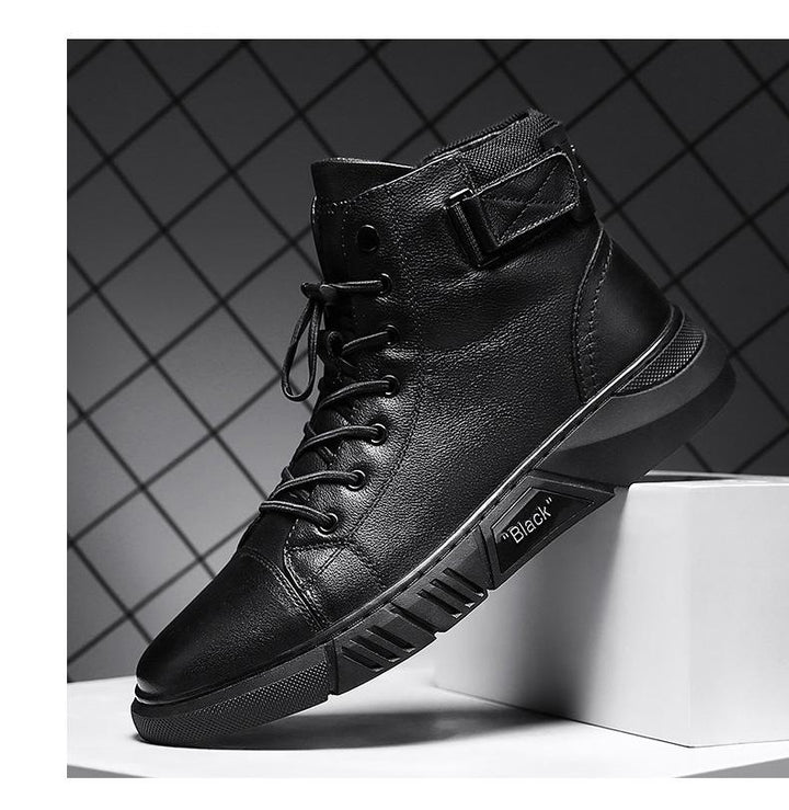 David | men's leather boots made of black leather