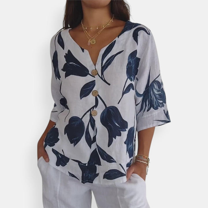 Kim – Stylish Blouse with Buttons