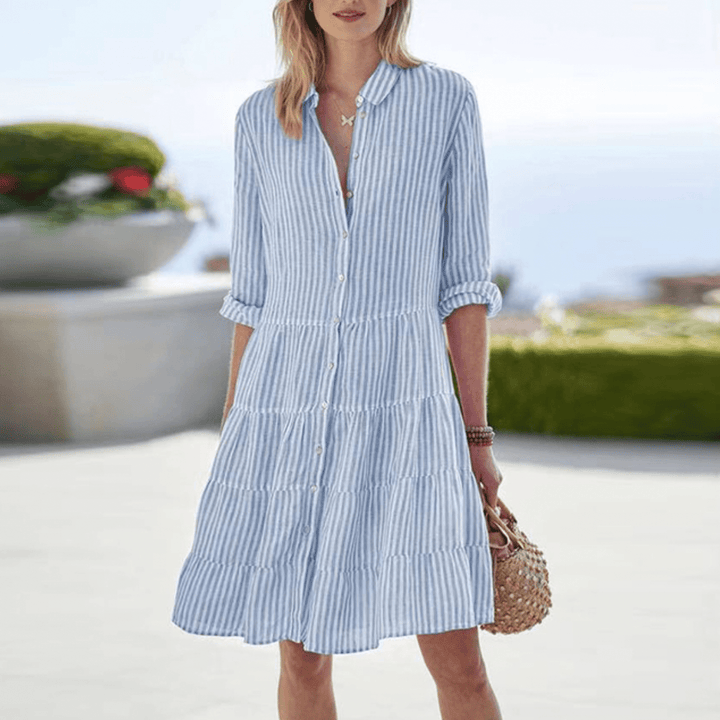 Belina - STYLISH A-LINE STRIPED DRESS